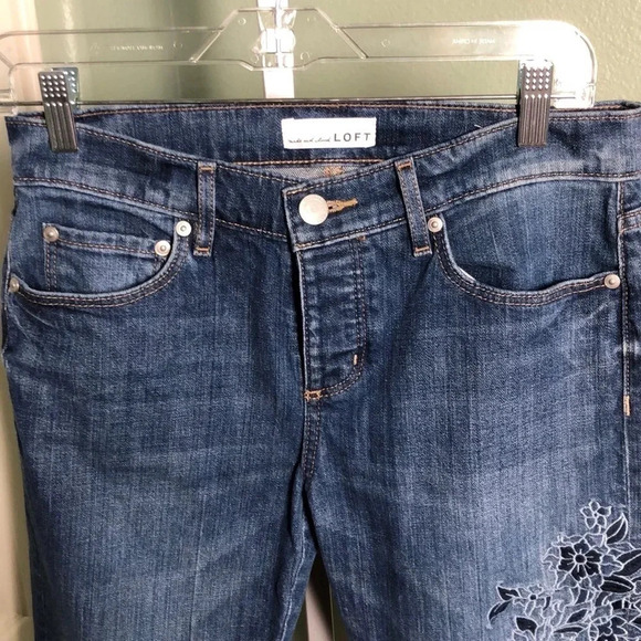LOFT Embroidered Crop Jeans - Picture 2 of 9